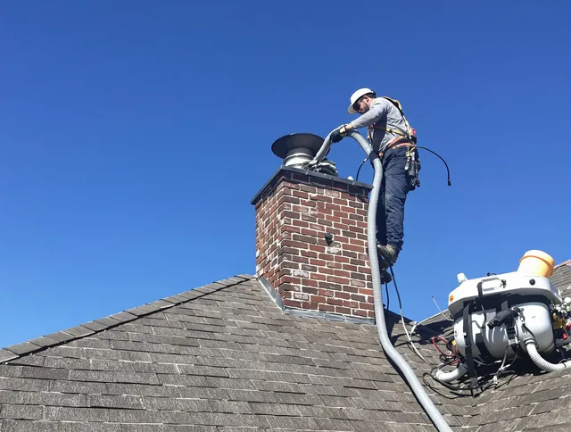 Dedicated Kendall Chimney Sweep team member cleaning a chimney in Kendall, FL