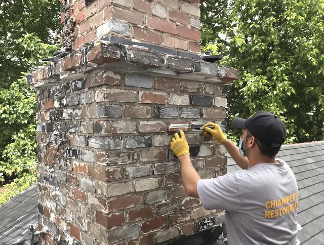 In-progress chimney restoration by Kendall Chimney Sweep in Kendall, FL