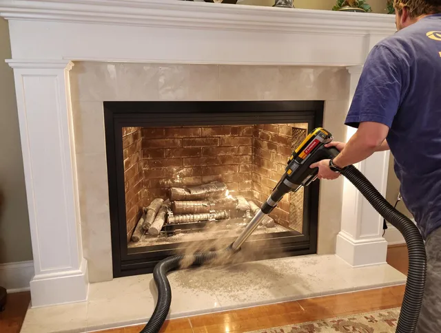 Fireplace cleaning performed by Kendall Chimney Sweep in Kendall, FL