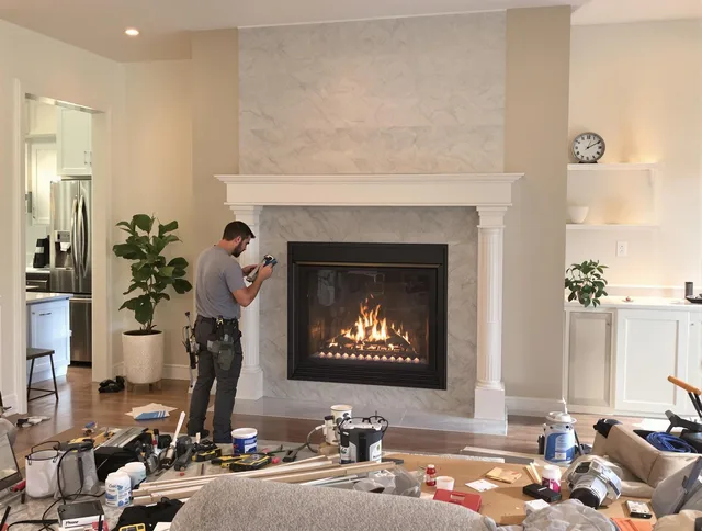 Newly installed fireplace by Kendall Chimney Sweep in Kendall, FL